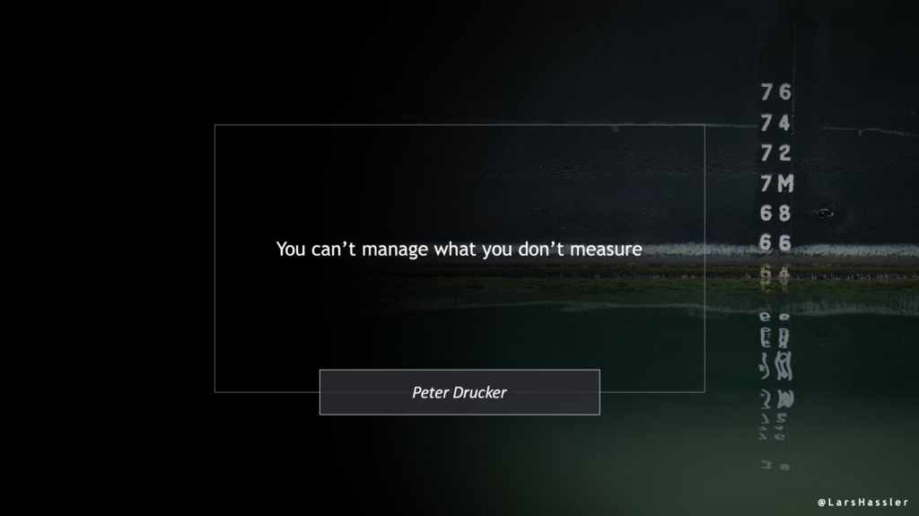 Quote by Peter Drucker: "You can't manage what you don't measure"